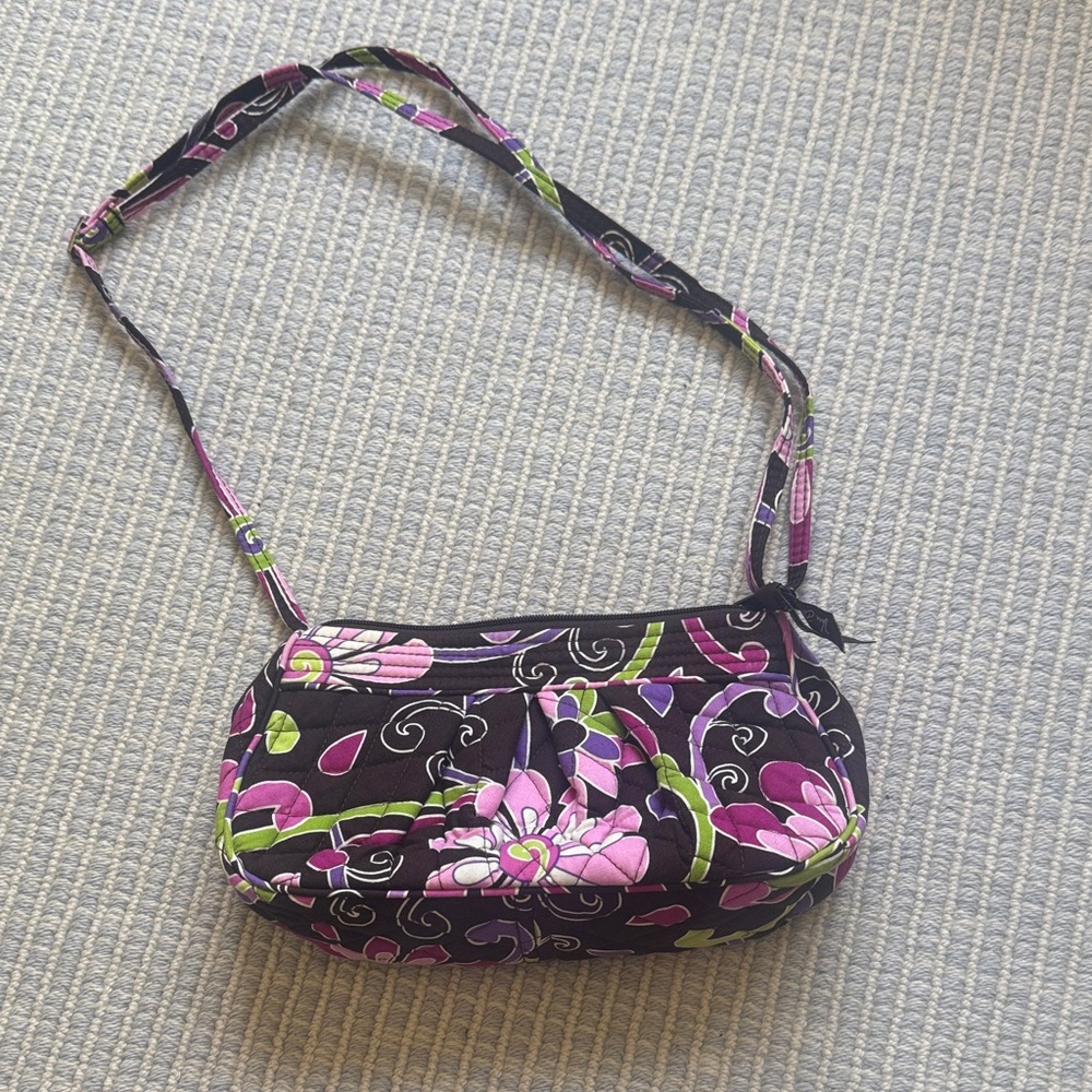 Vera Bradley Quilted Crossbody in Purple, Pink and Green